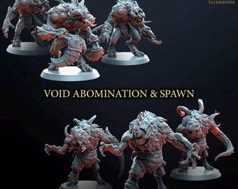 Void Abomination and Spawn - 2 man Squad - Durable Printed Miniatures