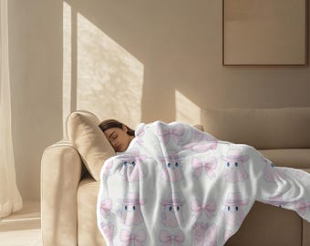 Whimsical Cowgirl Plush Blanket with Boots and Bows, Cozy Throw for Kids, Great for Baby Showers, Nursery Decor, and Cute Gift Ideas