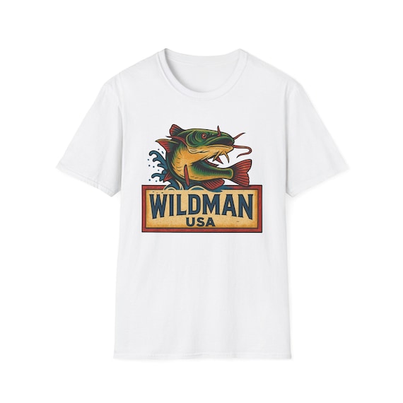 Wildman USA Vintage Fishing T-Shirt, Unisex Softstyle Shirt, Gift for Anglers, Outdoor Adventure Tee, Fishing Enthusiast Apparel