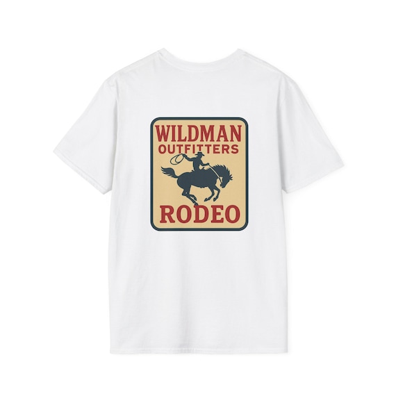 Wildman Rodeo Unisex Softstyle T-Shirt, Vintage Western Tee, Country Music Top, Rodeo Apparel, Outdoor Event Shirt, Gift for Rodeo Fans