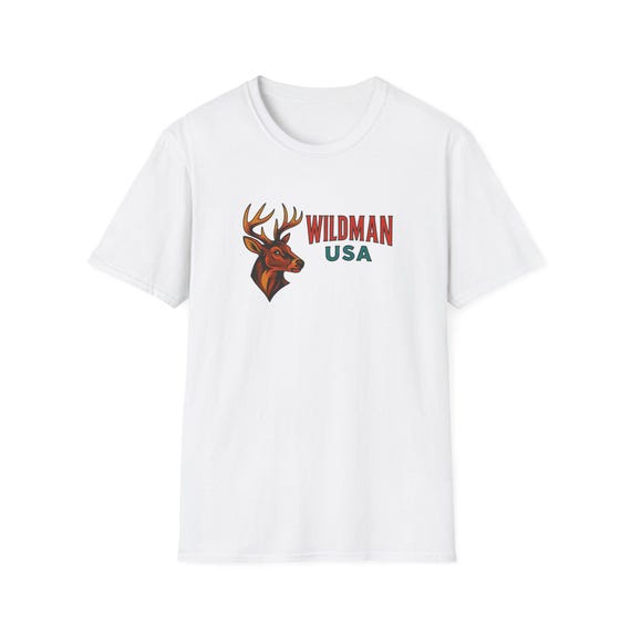 Wildman USA Graphic T-Shirt - Unisex Softstyle Tee for Nature Lovers, Outdoor Adventures, Perfect Gift for Holidays, Casual Wear