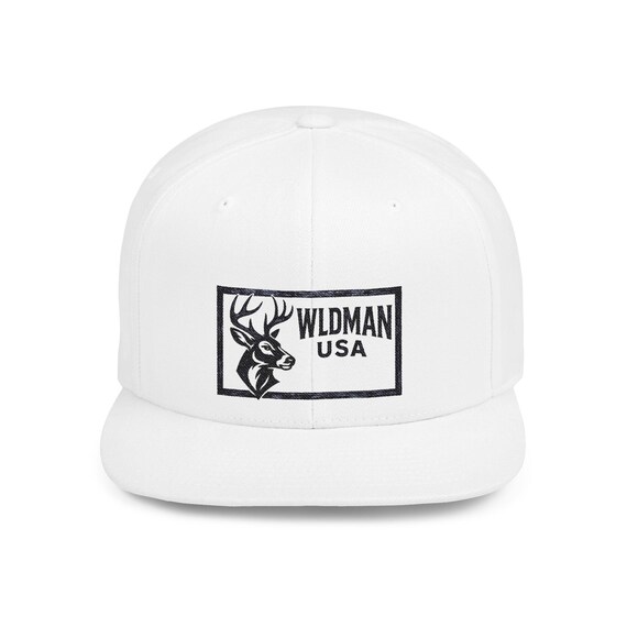 WLDMAN USA Flat Bill Snapback Hat, Cool Casual Cap for Outdoorsy Adventures, Perfect Gift for Hunters, birthdays, BBQs, Sports Events