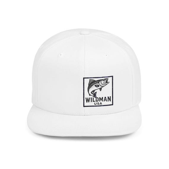 Wildman USA Flat Bill Snapback Hat - Stylish Fishing Cap for Outdoors, Casual Wear, Gifts for Him, Sports Apparel, Summer Fashion