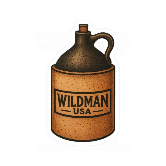 Vintage Wildman USA Kiss-Cut Vinyl Decals | Aesthetic Stickers for Home Decor, Gifts, Collectibles, DIY Projects, Party Favors