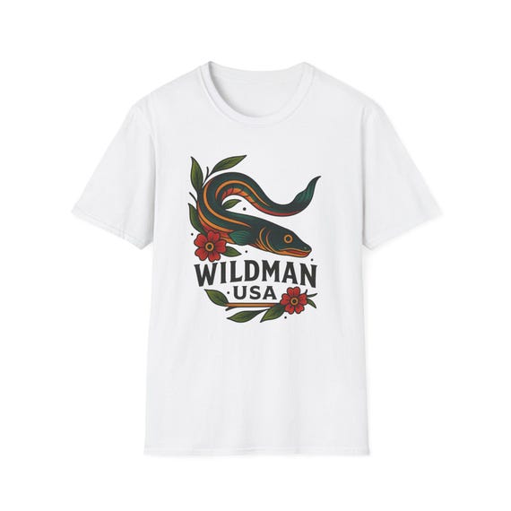 Wildman USA Graphic T-Shirt, Unisex Softstyle Tee, Nature Lover Gift, Outdoor Adventure Shirt, Casual Wear, Unique Design