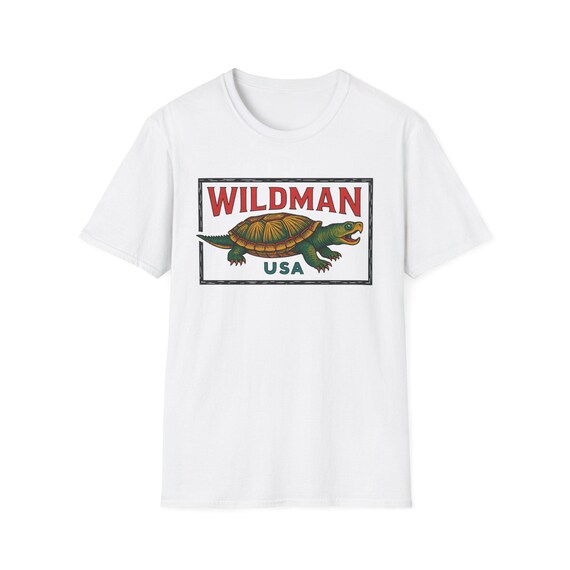 Vintage Wildman Turtle T-Shirt, Retro Graphic Tee, Nature Lover Apparel, Ideal for Outdoors, Gift for Him or Her