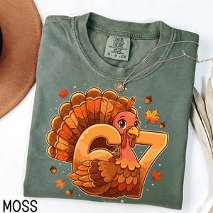 67 Thanksgiving Shirt Funny Six Seven Meme Turkey Kids Bruh Sweatshirt