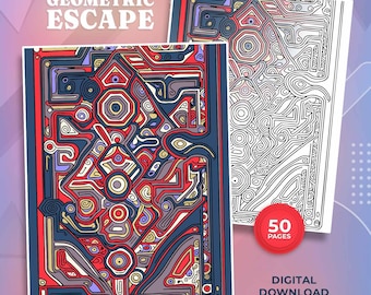 Libro para colorear geométrico: 30 páginas abstractas para Procreate (descarga digital en PDF y PNG)