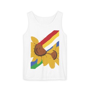 Sunflower Rainbow Tank Top: Unisex Summer Festival Apparel