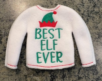 Embroidered Fleece Elf Shirt, "Best Elf Ever"