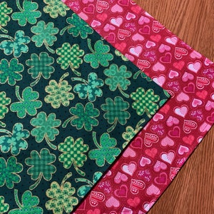 Reversible St Pat Table Runner, Valentine Candle Mat 14 x 41 inch Seasonal Table Decor