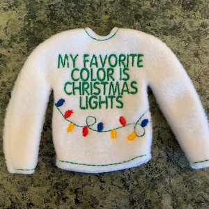 Christmas Lights Sweater for 12&quot; doll/elf
