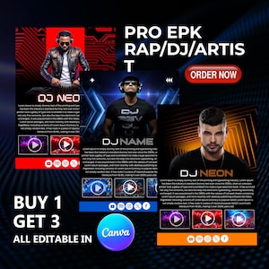 DJ/Musician Electronic Press Kit: Editable EPK Canva Template