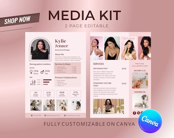 Editable Media Kit Template: Modern Canva Design for Influencers