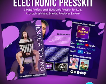 Editable DJ/Musician EPK Template: Canva Electronic Press Kit