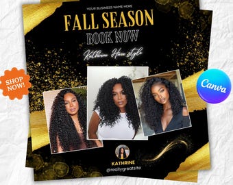 Fall Halloween Booking Flyer: Lash, Hair, Nails, MUA (DIY Canva Template)