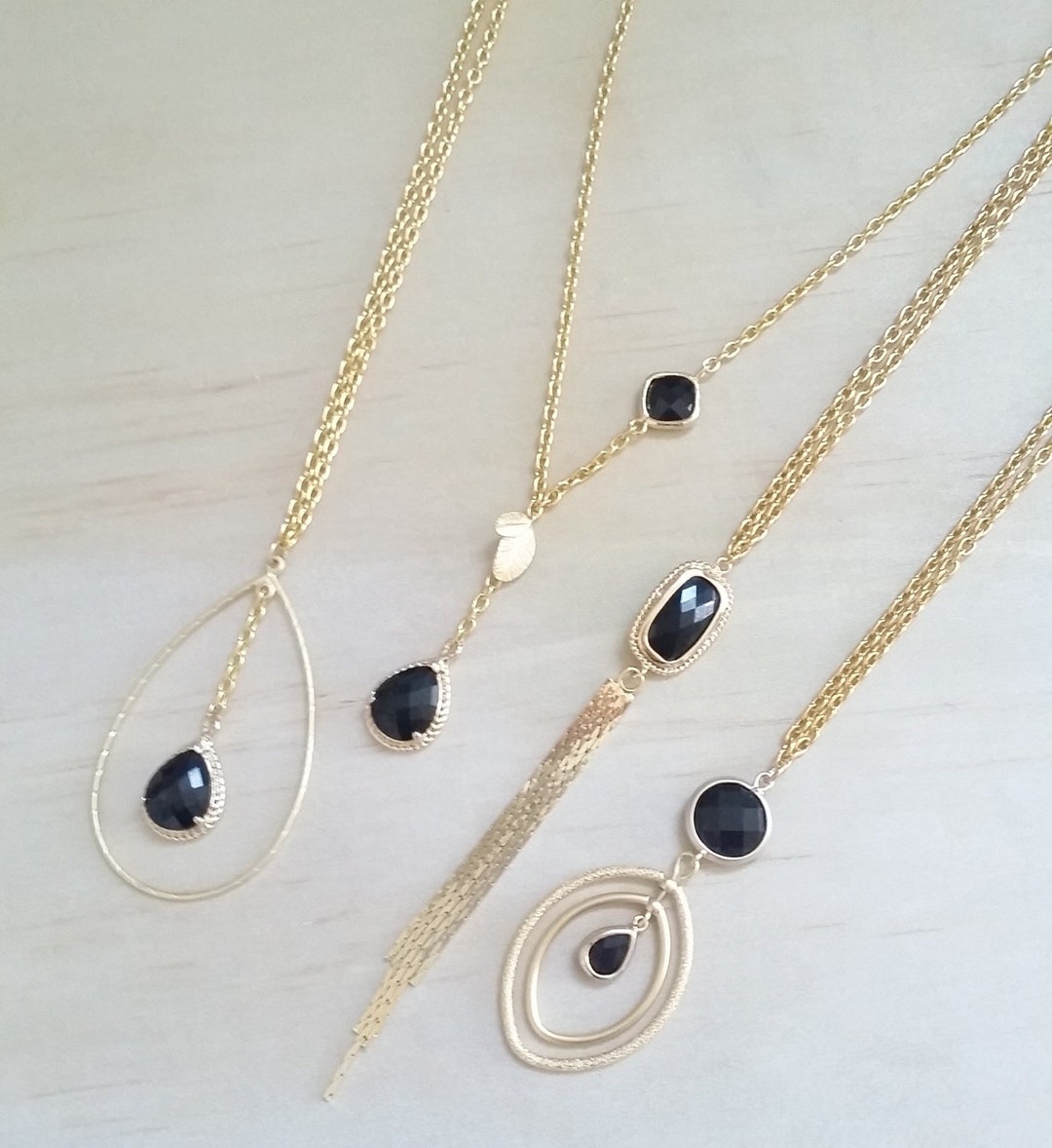 Gold Black Necklace MIX and MATCH Bridesmaid Gifts Wedding - Etsy