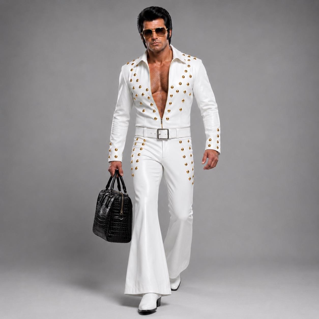 エルビス・プレスリーエプロン ホワイトジャンプスーツ　サイズM 新品未使用未開封 Elvis jump suit - Etsy 日本
