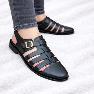 Handmade Leather Fisherman Sandals for Men | Full Grain Genuine Leather Comfort Dress & Casual Shoes | Breathable Artisan Summer Sandals image 3