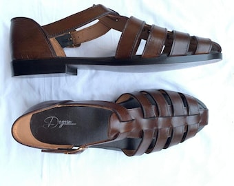 Faded Glory 12 Brown Vegan Fisherman Sandals LAKE Chunky 90s  display picture 1