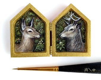Doe and Stag Diptych