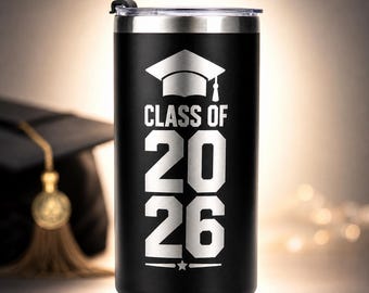 Personalized Graduation Tumbler, Class of 2026 Custom Name 20oz Stainless Steel Cup