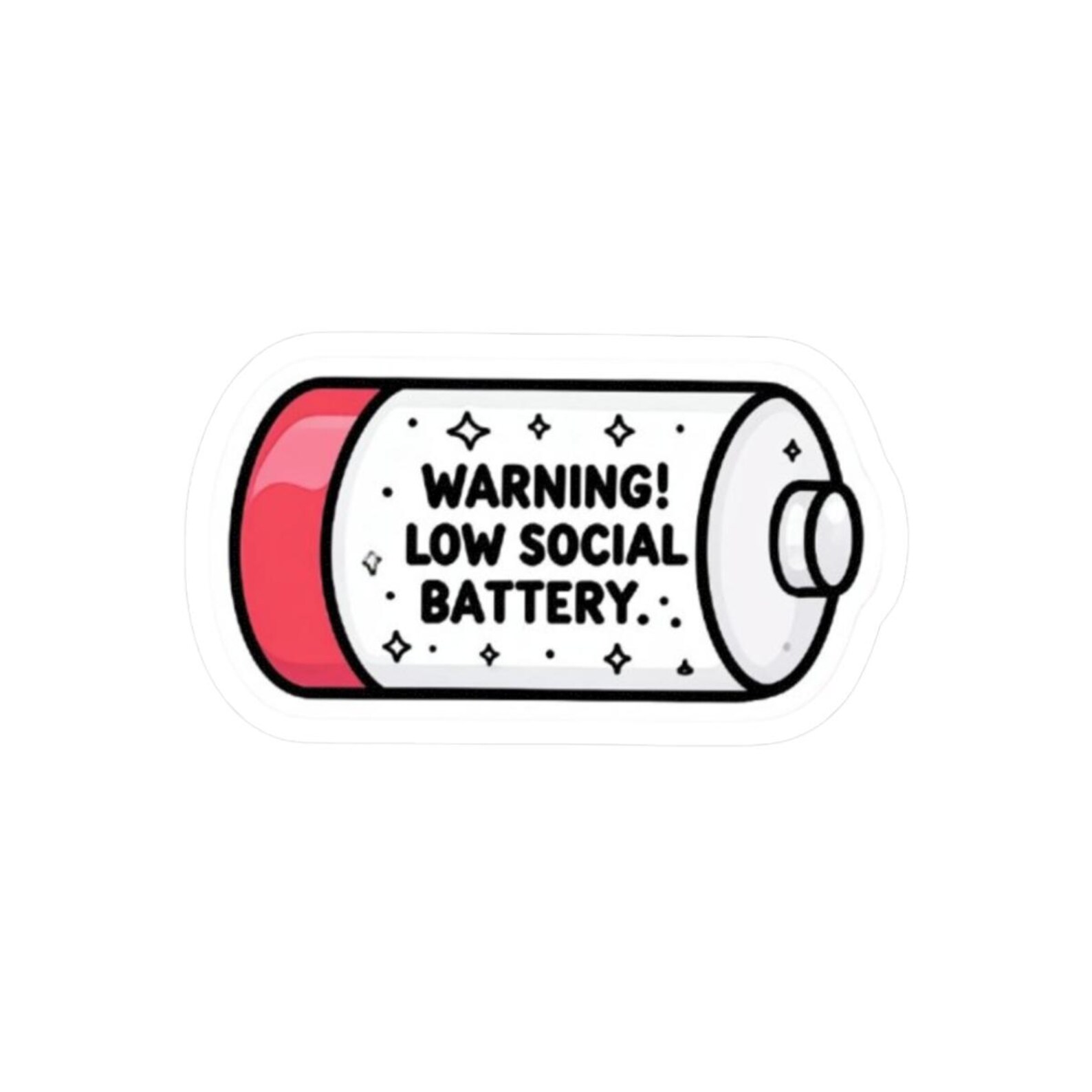 Warning Introvert Sticker Warning Low Social Battery Stickers, Fun Laptop Decals, Quirky Gift for ...