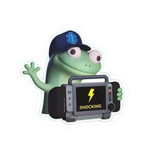Shocking Paramedic Frog Sticker | Fun Laptop Decor, Cute Gift for EMT, Quirky Paramedic Art, Playful Party Favors, EMS Humor