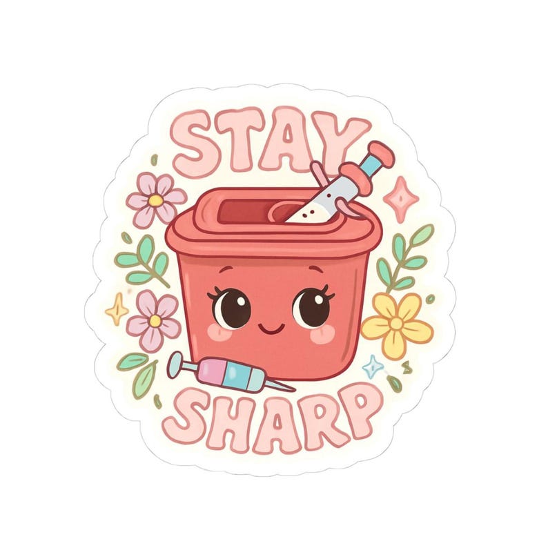 Cute Stay Sharp Stickers, Kawaii Stickers for Nurses, Laptop Decals ...