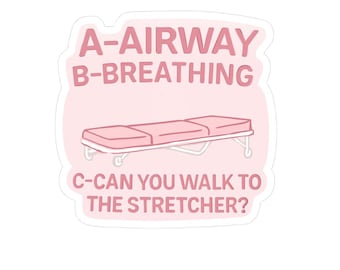 Emergency Medicine Decor, Fun Nurse Gifts, A-B-C Airway Breathing Stickers, Healthcare Humor, EMS humor, paramedic humor, emt, paramedic