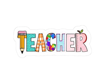 Bunte Lehrer Aufkleber | Spaß Klassenzimmer Dekor, Lehrer Geschenke, Laptop Aufkleber, Schulbedarf, niedliches Schreibtisch Zubehör, back toschool