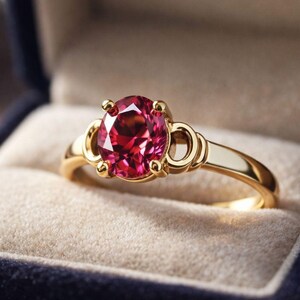 Ruby Ring Oval Cut Ruby Gemstone Statement Ring Sterling Silver Ruby Promise Bridal Ring Anniversary Gift For Women July Birthstone Ring image 2