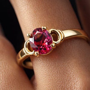 Ruby Ring Oval Cut Ruby Gemstone Statement Ring Sterling Silver Ruby Promise Bridal Ring Anniversary Gift For Women July Birthstone Ring image 1