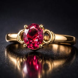 Ruby Ring Oval Cut Ruby Gemstone Statement Ring Sterling Silver Ruby Promise Bridal Ring Anniversary Gift For Women July Birthstone Ring image 3