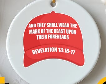 Anti-Trump Ceramic Ornament: Political Humor, Liberal Gift