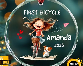 First Bicycle Ornament, Personalized Bike Christmas Ornament, Grandkids Ornament, Ride My Bike Milestone Keepsake, Biker Gift