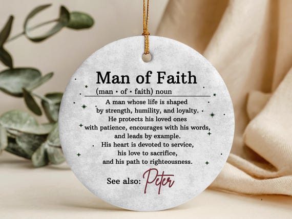 Personalized Man of Faith Ornament, Custom Christian Ornament for Husband or Dad, Man of God Christmas Ornament, Pastor Religious Gift 2025