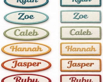 Toppa con nome ricamato personalizzato - Etichetta con nome in corsivo, distintivo da stirare