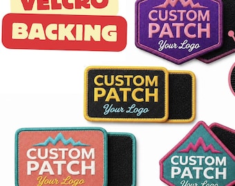 Custom Hook & Loop Embroidered Patches: Personalised logo Patch with Your Logo