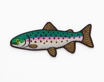 Rainbow Trout Iron-On Patch | Quality Fish Patches for Jackets, Hats & More | Fly Fishing Gifts