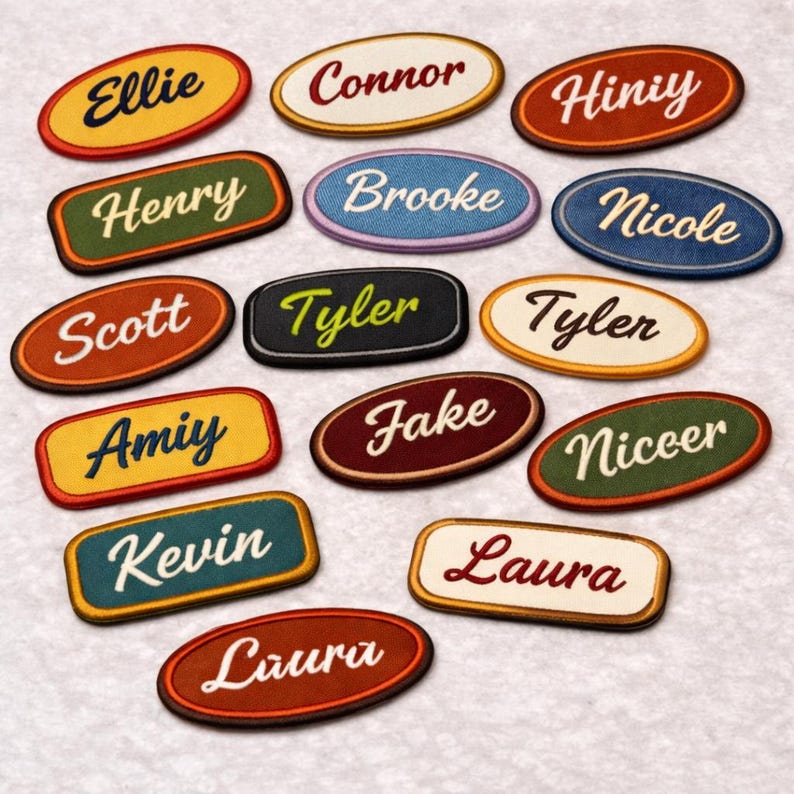 Custom Embroidered Name Patch: Vintage Iron-on Uniform Badge - Etsy