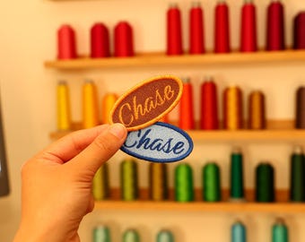 Custom Embroidered Name Patch: Vintage Iron-On Uniform Badge