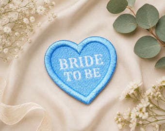 Bridal Heart Name Patch – Bridal Party Hen Do gift, Wedding DIY (3 inch)
