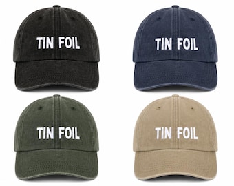 Embroidered Tin Foil Hat, Conspiracy Cap, Funny Gift