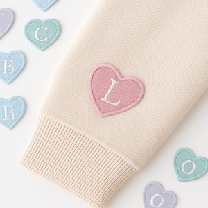 Pastel Mini Love Heart Letter Iron On Patches – Personalized Alphabet Embroidery | Coquette Aesthetic, Cute DIY Decor, Custom Name Patch