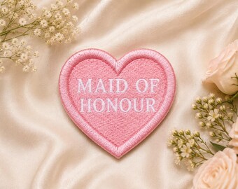 Maid Of Honour Heart Patch – Bridal Party Hen Do Gift (3 inch)