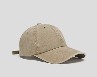 Custom Embroidered Baseball Cap, Personalized Washed Hat, 3D Text Logo