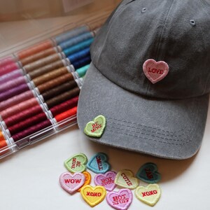 Love Heart Iron On Embroidered Patch, Mini heart appliqué