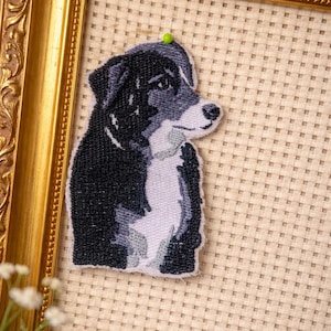 Écusson brodé border collie - Écusson thermocollant pour les amoureux des chiens
