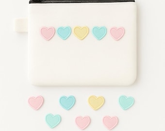 5 Mini Pastel Heart Iron On Patches – Embroidered Applique